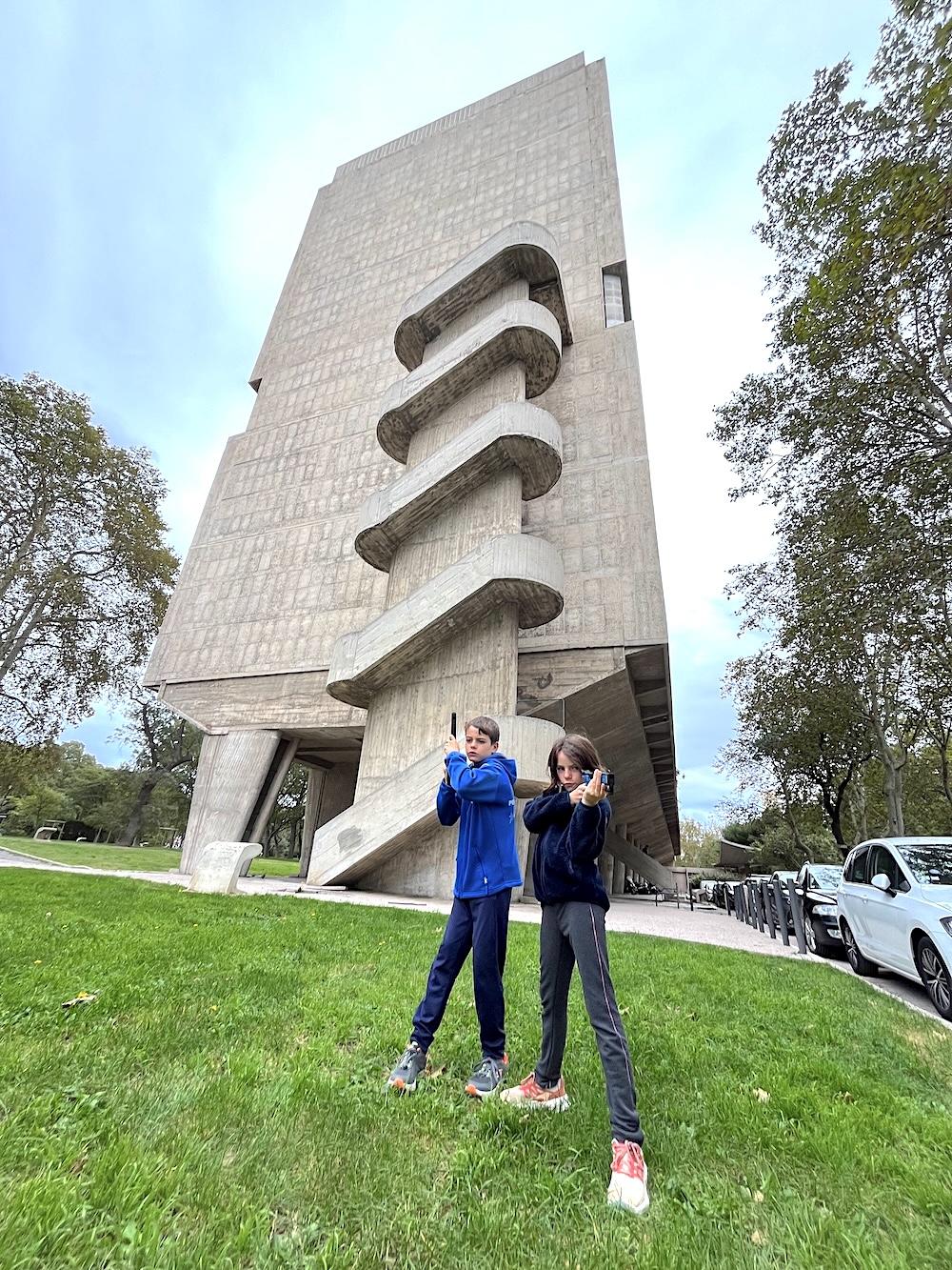 laser run sur le toit du corbusier