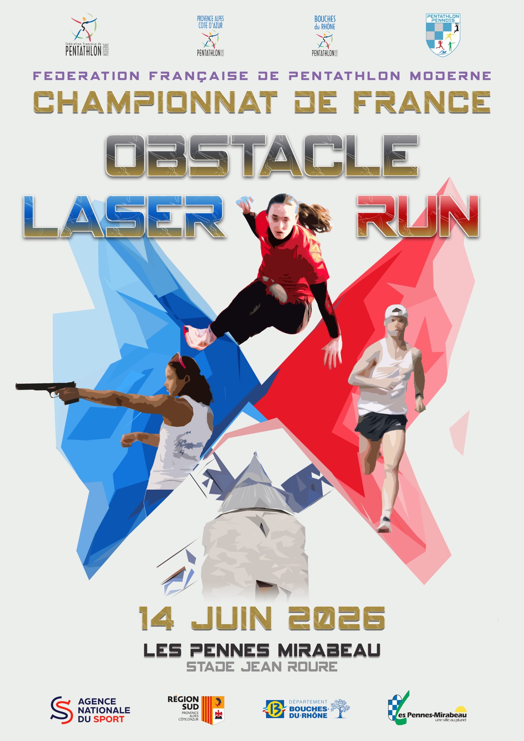 affiche du Championnat de France d'obstacle Laser Run 2026