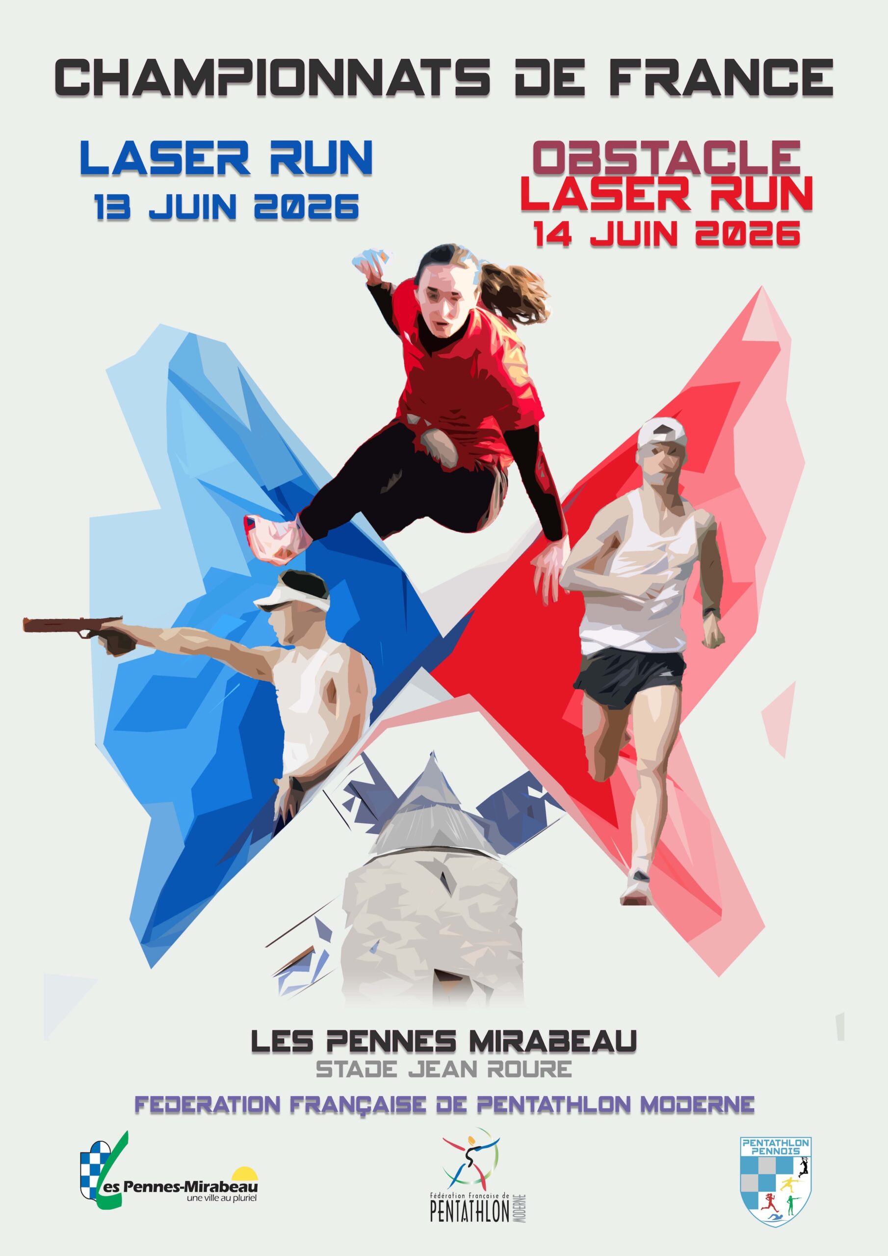 affiche des Championnats de France de Laser Run et Obstacle Laser Run 2026